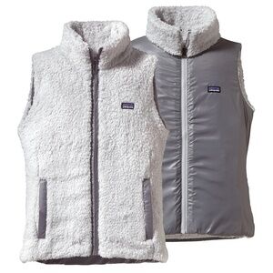 Patagonia W's Los Lobos Vest Reversible Gray Sherpa Sz Medium